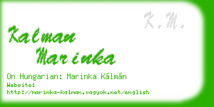 kalman marinka business card