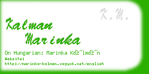 kalman marinka business card